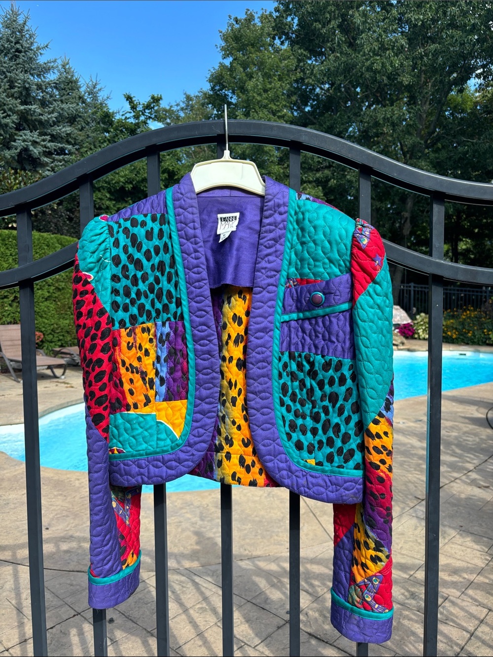 Vintage Jeanne Marc Colorblock Quilted Jacket - Multicolor Sze M